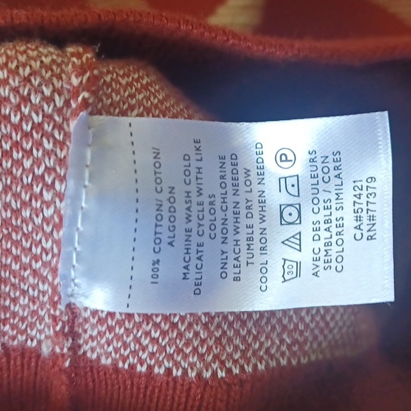 Ann Taylor Factory NWOT Crew Neck Sweater Rust Square Pattern Large - Picture 4 of 5